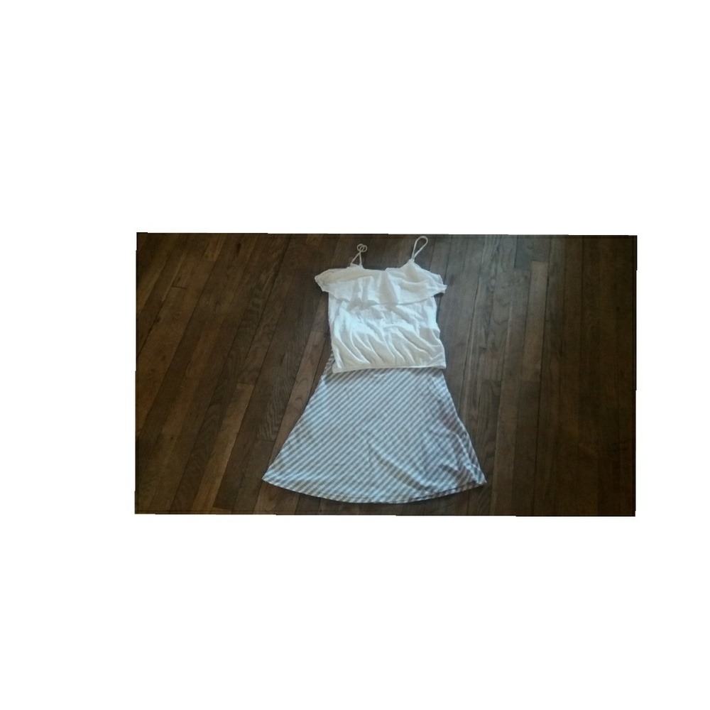 Striped Skirt and White Shirt bundle